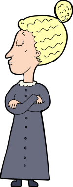 bir insan tarafından çizilmiş katı Viktorya dönemi öğretmeni.