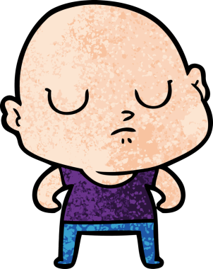 bir insan tarafından çizilmiş kel bir adam.