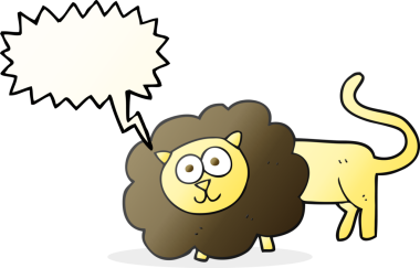 Bir insan tarafından çizilmiş serbest konuşma balonu çizgi film hayvanları