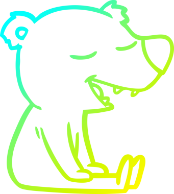 Bir insan tarafından çizilen çizgi film ayısının soğuk gradyan çizgisi.