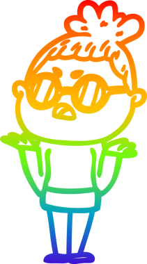 Gökkuşağı gradyan çizimi bir insan tarafından çizilmiş bir çizgi film.