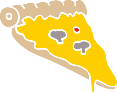 Bir insan tarafından çizilmiş karalama pizza dilimi.