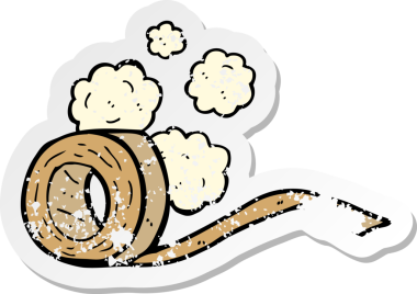 Bir insan tarafından çizilmiş bir karikatürün gerilimli yapıştırması.