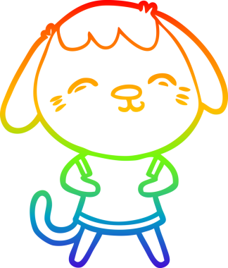 gökkuşağı gradyan çizimi Mutlu bir çizgi köpek çizimi Bir insan tarafından çizilmiş