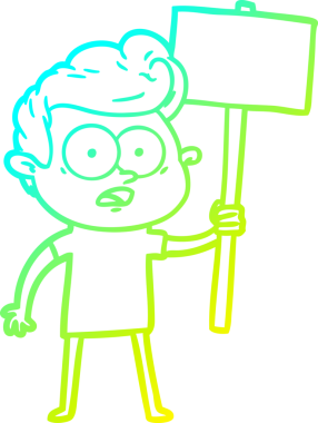 Bir insan tarafından çizilmiş soğuk çizgi çizgi film karakteri.