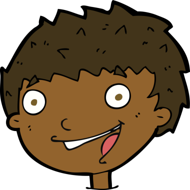 Bir insan tarafından çizilmiş gülen çocuk.