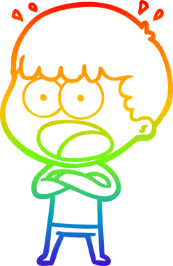 gökkuşağı gradyanı çizimi bir insan tarafından çizilmiş şok bir adam