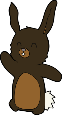 Bir insan tarafından çizilmiş mutlu tavşan çizgi filmi