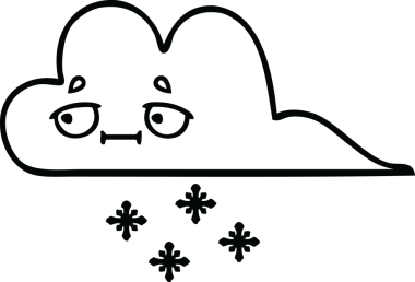 Bir insan tarafından çizilmiş bir kar bulutunun çizgi çizimi