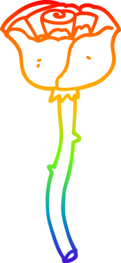 gökkuşağı gradyan çizimi bir insan tarafından çizilmiş bir karikatür çiçeği