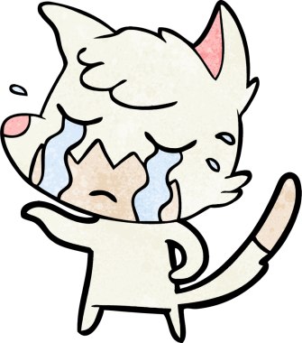 Bir insan tarafından çizilmiş ağlayan tilki çizgi filmi.