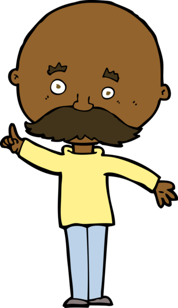 Bir insan tarafından çizilmiş bir fikri olan kel bir adam.