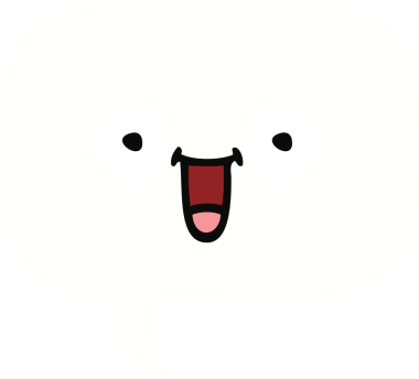 Bir insan tarafından çizilmiş bir konuşma baloncuğunun düz renk retro karikatürü