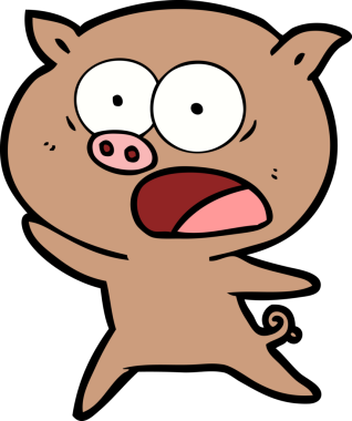 Bir insan tarafından çizilmiş domuz bağırması.