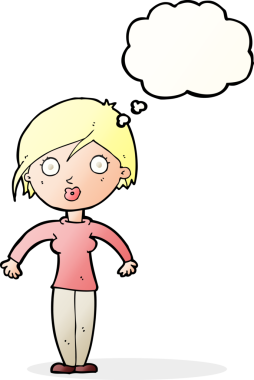 Bir insan tarafından çizilmiş düşünce balonlu bir karikatür.