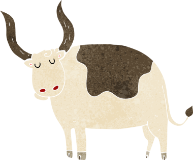 Bir insan tarafından çizilmiş bir öküz.