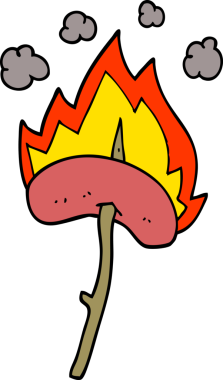 Bir insan tarafından çizilmiş bir sosislinin karalaması.