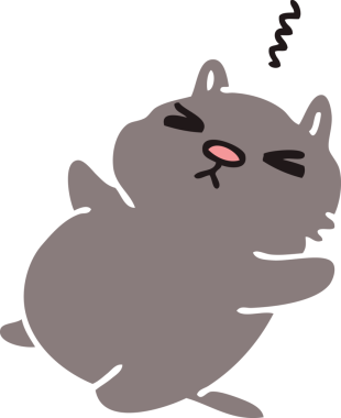 Bir insan tarafından çizilmiş garip çizgi film kedisi.