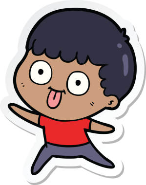 Bir insan tarafından çizilmiş karikatür adamın çıkartması.