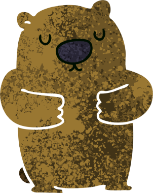 Bir insan tarafından çizilmiş tuhaf illüstrasyon tarzı tuhaf bir kunduz.