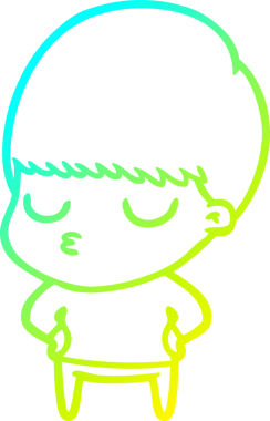 Bir çizgi film karakteri çizen soğuk gradyan bir çocuk bir insan tarafından çizilmiş.