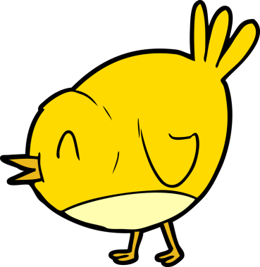 Bir insan tarafından çizilmiş çizgi film kuşu.