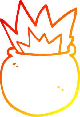 Bir insan tarafından çizilmiş, patlayan bir kazanın sıcak çizgi çizimi