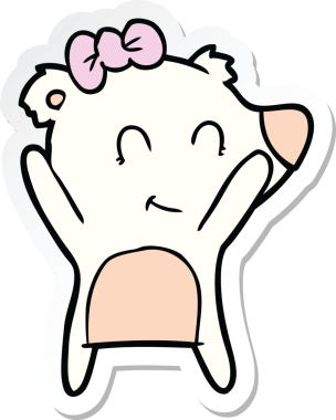 Bir insan tarafından çizilmiş dişi kutup ayısının çıkartması.