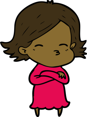 Bir insan tarafından çizilmiş karikatür kadın.