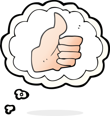 Serbest çizilmiş düşünce balonu karikatürü bir insan tarafından çizilmiş sembolü onaylıyor