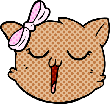 bir insan tarafından çizilmiş kedi yüzü.