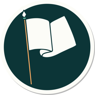 Bir insan tarafından çizilmiş geleneksel bir bayrak stili dövmesi.