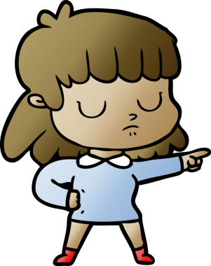 Bir insan tarafından çizilen karikatür ilgisiz kadın.