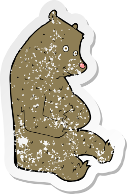 Bir insan tarafından çizilmiş mutlu ayı çizgi filminin gerilimli yapıştırması.