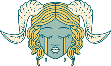 Retro Dövme Biçimi bir insan tarafından çizilmiş ağlama karakter yüzü