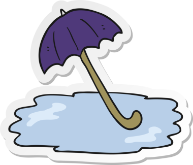 Bir insan tarafından çizilmiş ıslak şemsiye etiketi.