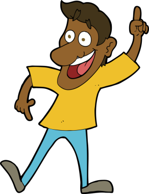 Bir insan tarafından çizilmiş harika bir fikri olan çizgi film adamı.