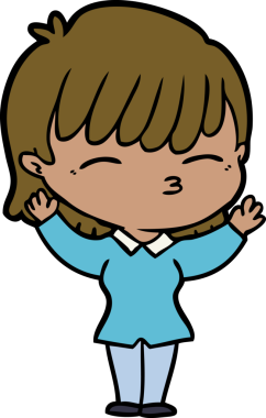 Bir insan tarafından çizilmiş karikatür kadın.