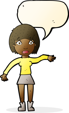 Bir insan tarafından çizilmiş konuşma balonlu bir karikatür.