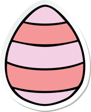 Bir insan tarafından çizilmiş tuhaf bir paskalya yumurtası etiketi.