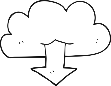 Bir insan tarafından çizilen buluttan indirilen serbest çizim siyah beyaz çizgi film