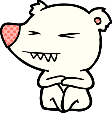 Kızgın kutup ayısı çizgi filmi bir insan tarafından çizilmiş.