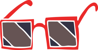 bir insan tarafından çizilmiş karikatür kare güneş gözlüğü.