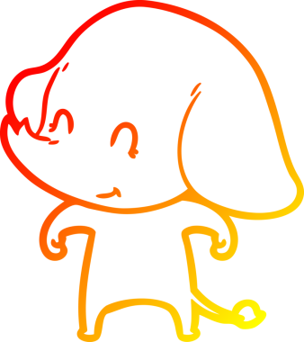 Bir insan tarafından çizilmiş bir çizgi filmin sıcak gradyan çizimi