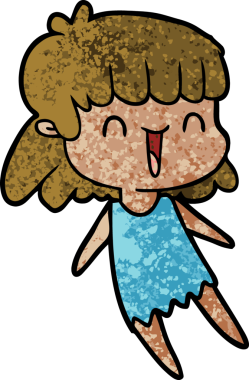 Bir insan tarafından çizilmiş karikatür kadın.