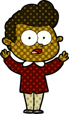 Bir insan tarafından çizilmiş çizgi film bakışlı adam.