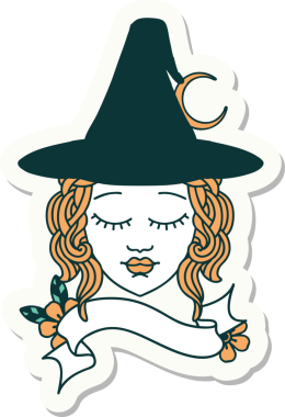 Bir insan tarafından çizilmiş insan cadı karakterinin çıkartması.