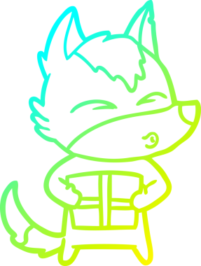 Soğuk gradyan çizgisi, bir insan tarafından çizilmiş bir Noel Kurdu 'nun çizimi.