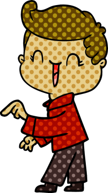 Bir insan tarafından çizilmiş, gülen çocuk.