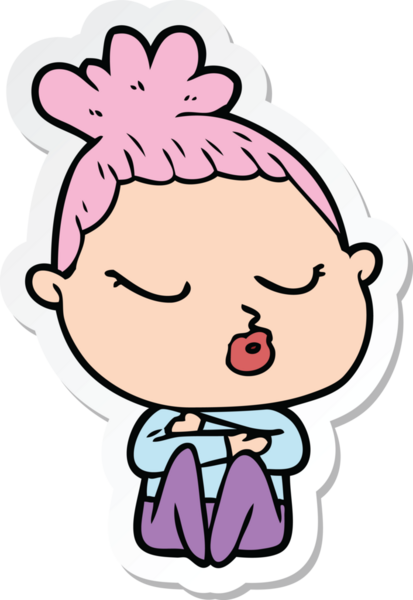 Bir insan tarafından çizilmiş bir karikatür çıkartması.